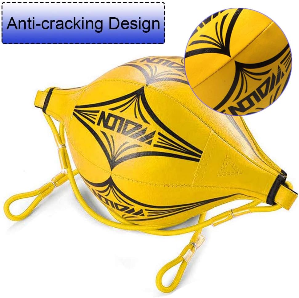 OPLIY Double End Ball, Boxing Speed Ball Leather Boxing Ball with Pump Speed Dodge Ball Include 2pcs Ring Locking for Gym MMA Boxing Sports Punch Bag (Yellow) : Sports & Outdoors