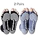 Wisdompro 2 Pairs Toeless Half Toe Yoga Socks with Anti Slip Grip for Women & Men (BG-SM)