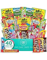 The Care Crate Ultimate Candy Snack Box Care Package ( 40 piece Candy Snacks) Includes 20 Full Size Candies - Starburst, Skittles, Twizzlers & More!
