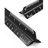 Architect's Ruler 3-Pack Aluminum Triangle Set with Laser Etched Scales Professional Drafting Ruler for Architects, Engineers