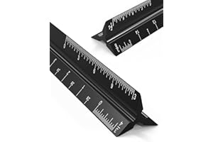 Architect's Ruler 3-Pack Aluminum Triangle Set with Laser Etched Scales Professional Drafting Ruler for Architects, Engineers