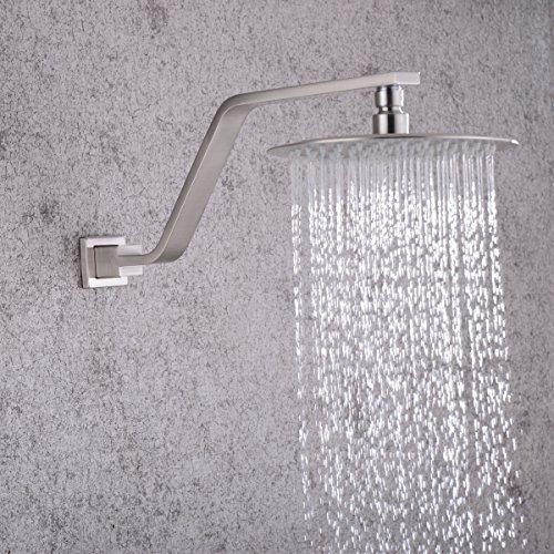 HANEBATH Brass S Shaped Shower Arm with Flange, Brushed Nickel Shower