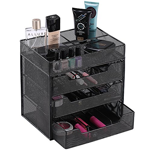 Ikee Design Metal Mesh Drawers Cosmetic Box Organizer Storage