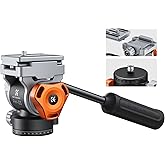 K&F Concept Fluid Head,Silky-Smooth, Stable for Pan and Tilt, Arca Swiss-Compatible Mount, Max Load 11lb/5kg