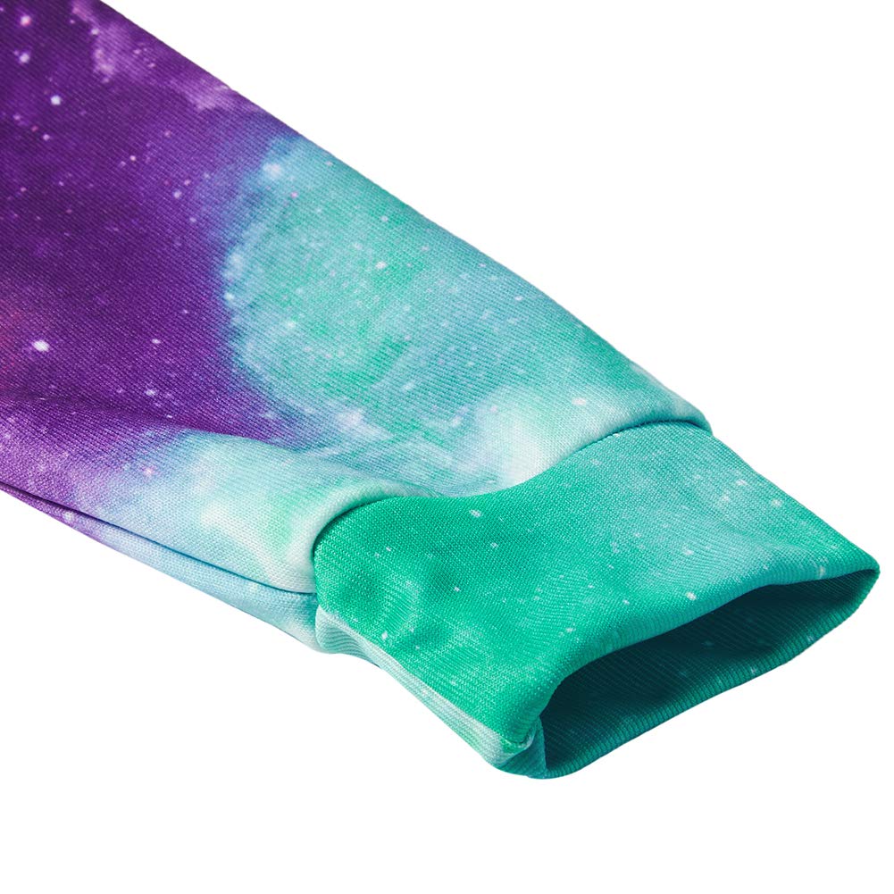 RAISEVERN Jungen/Mädchen Zwillinge Kleidung Winter Weihnachten Hoodie 3D Space Galaxy Kapuzenpulli Bunter Nebelfleck-Pullover