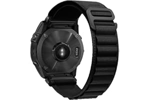 RoYiio Nylon Sport Band for Garmin Fēnix/Epix/Quatix/MARQ Series/Descent Series/D2 Series/Enduro/Tactix, Comfortable Breathable, Tough Replacement Strap with G-hook for QuickFit 22 mm / 26 mm
