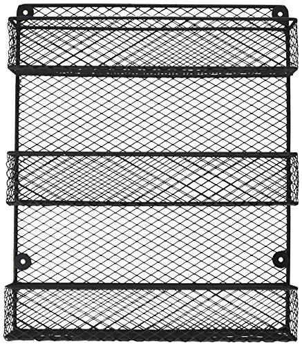 Southern Homewares SH-10208 Wall Mount Spice Kitchen Storage Shelf Holder 3 Tier Includes 2 Racks, Black