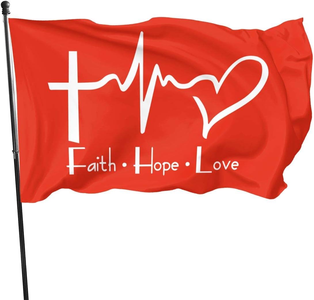 KENADVI Faith Hope Love Christian Garden Flag Banner Flag