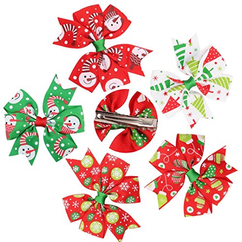 5PCS Girl Baby Christmas Ornaments Bowknot Hairpin Headdress by FEITONG (E)