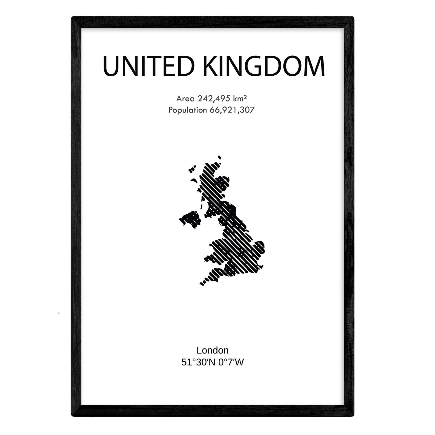 Nacnic Poster of UK. Sheets of countries and continents. A3 size