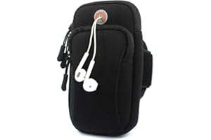 YUNYILAN Comfortable Sports Running Armband Adjustable Universal Armband Cellphone Holder Sweatproof Jogging Phone Gym Exercise Workout Armband for iPhone X/XS/XR/8/7/6 Plus, Samsung Galaxy S9/S8/S7/LG (Black)