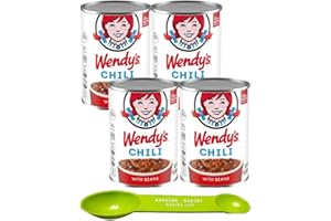 Wendy's Original Chili with Beans, Canned Chili, 15 oz bundle with Aurecor Measuring Spoon, color may vary (Pack of 4)
