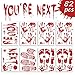 Pawliss Halloween Bloody Party Decorations Window Decals Wall Stickers Decor, Handprint Footprint Horror Bathroom Zombie Decorations Supplies, 12 inches by 17 inches Sheet, 82 Pcs