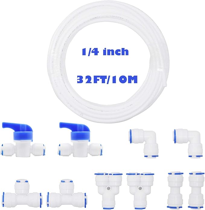 1/4" OD Quick Connect Push in to Connect Water Tube Fitting 10pcs+1/4