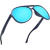 JIM HALO Polarized Aviator Sunglasses Men Women Oversize Plastic Driving Glasses