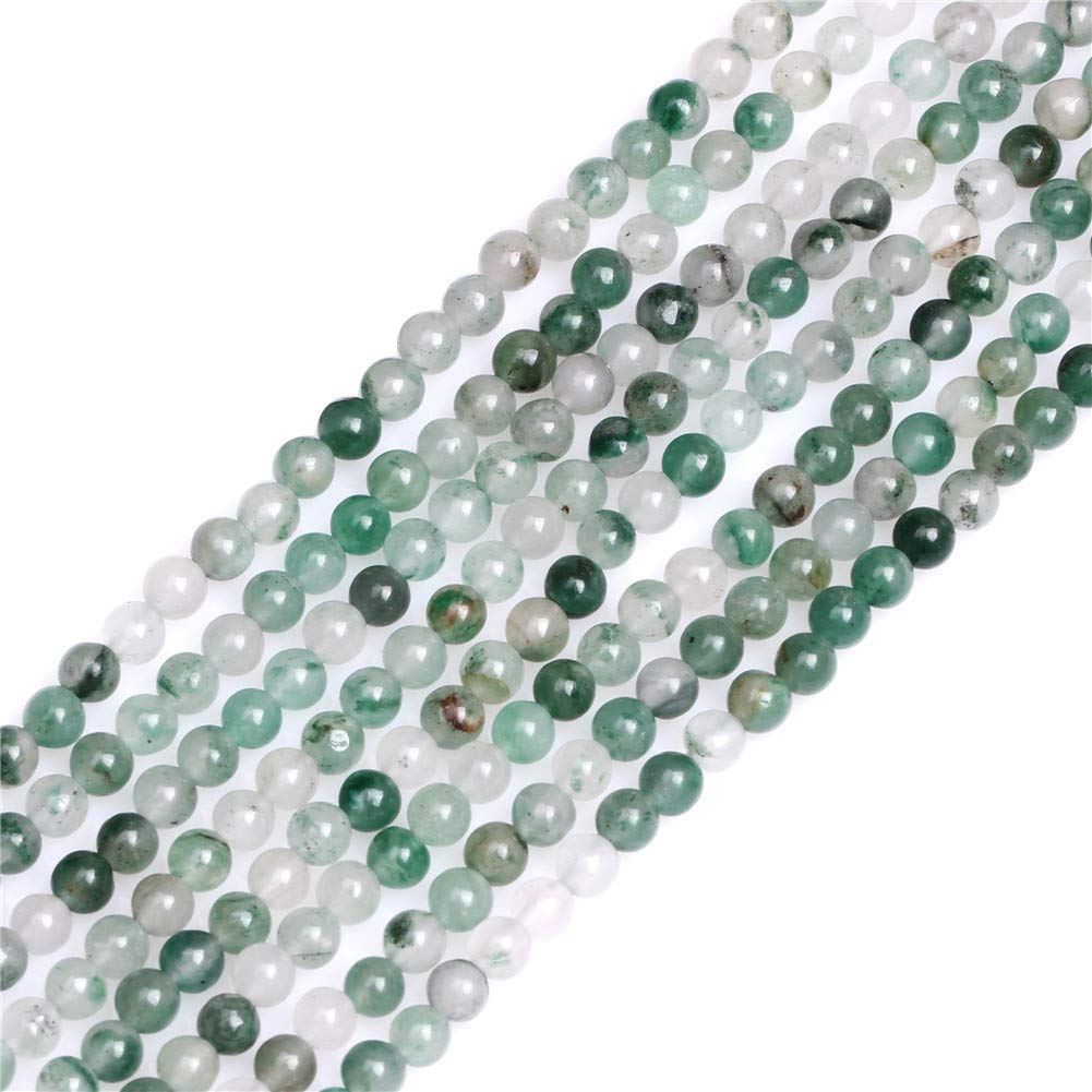 GEM-Inside Natural 4mm Green Africa Green Chalcedony Round Gemstone Semi Precious Loose Beads for Jewellery Making 15''