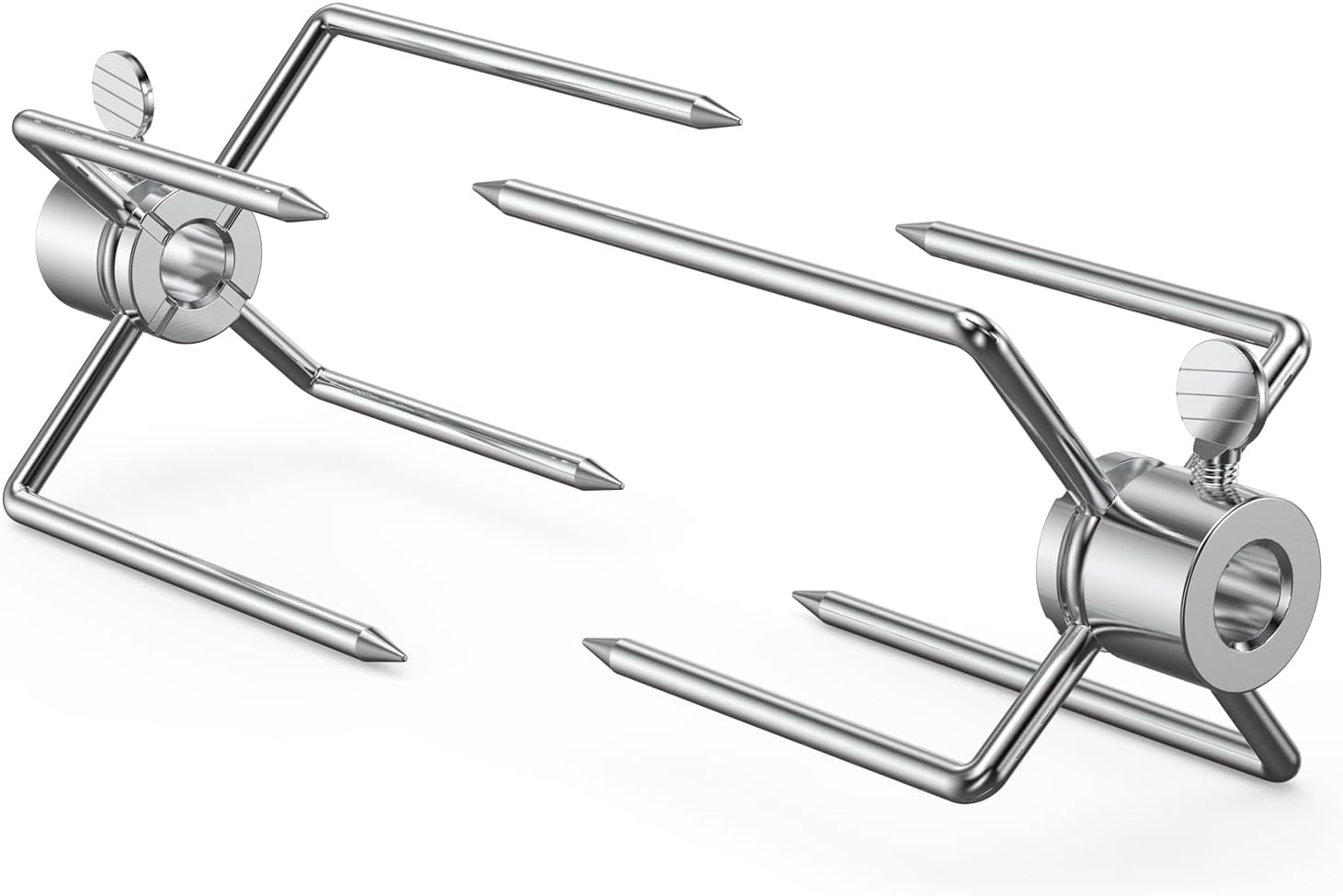 onlyfire 2 Pcs Metal Rotisserie Forks, Fits 8MM Square Spit Rods, Replacement for Rotisserie Kits, Steel Handle, Dishwasher Safe