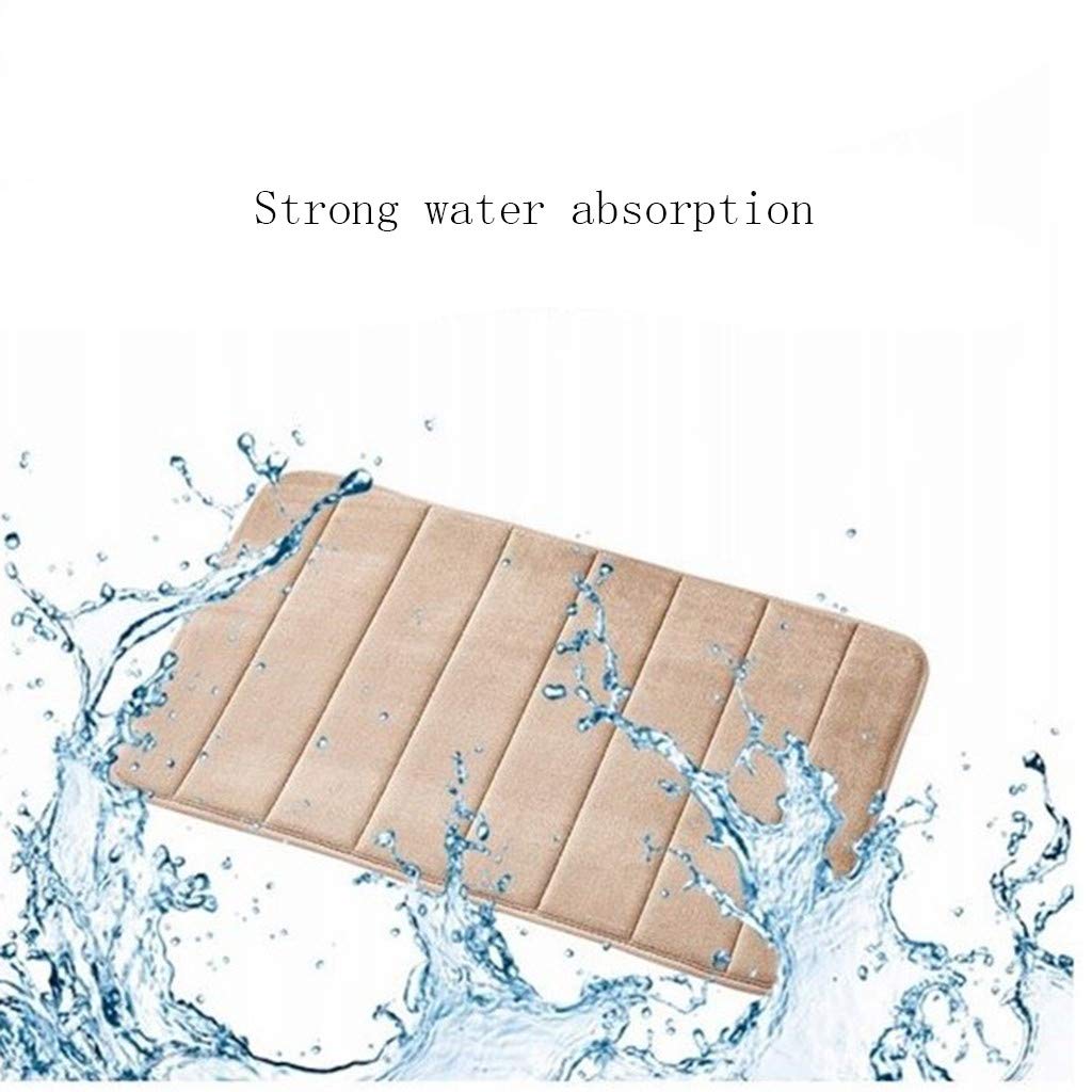Houshelp Bath Mat Non Slip Absorbent Super Cozy Velvet Bathroom Rug Carpet Soft and Comfortable Water Absorption Mat Brown