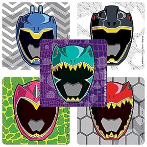 Amazon.com: Power Rangers Dino Charge Masks Stickers - Birthday Party Supplies &amp; Favors - 75 per ...