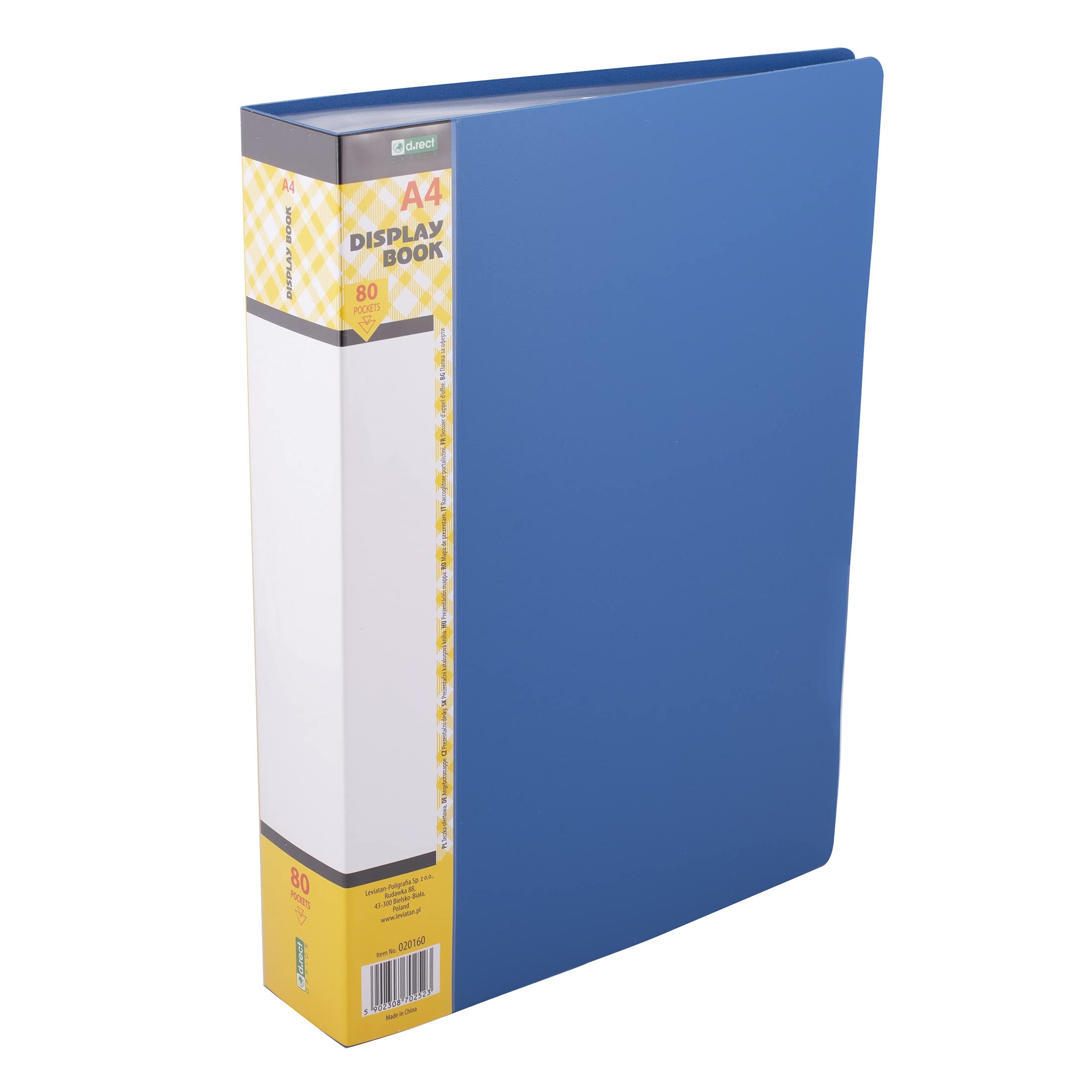 D.RECT Display Book PP A4 | 80 Pockets | Display Folder | Solid | Presentation Folder | Offer Folder | Blue