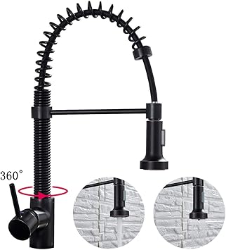 Sd Kitchen Sink Faucet Single Handle High Arc Pull Down Sprayer