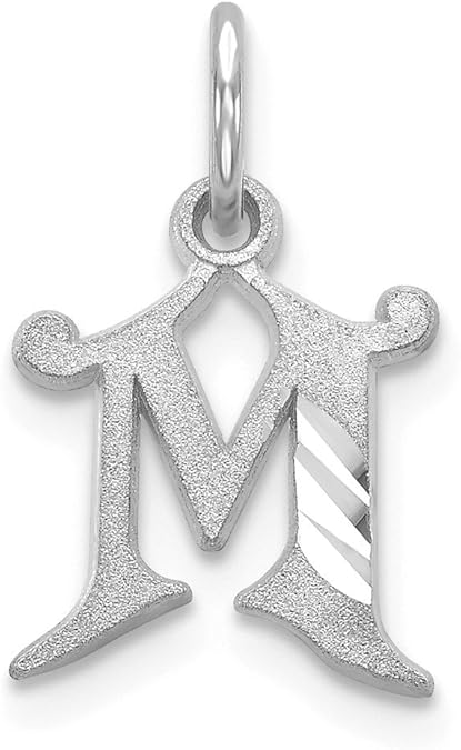 Amazon.com: 14k White Gold Diamond-cut Initial M Charm, 14 kt White Gold: Jewelry