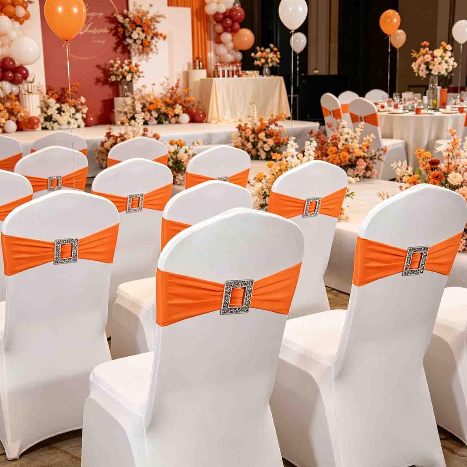 Condition photo showing As Is for pwdan 100 pack spandex stretch chair sashes bows elastic chair cover bands ties with buckle slider f
