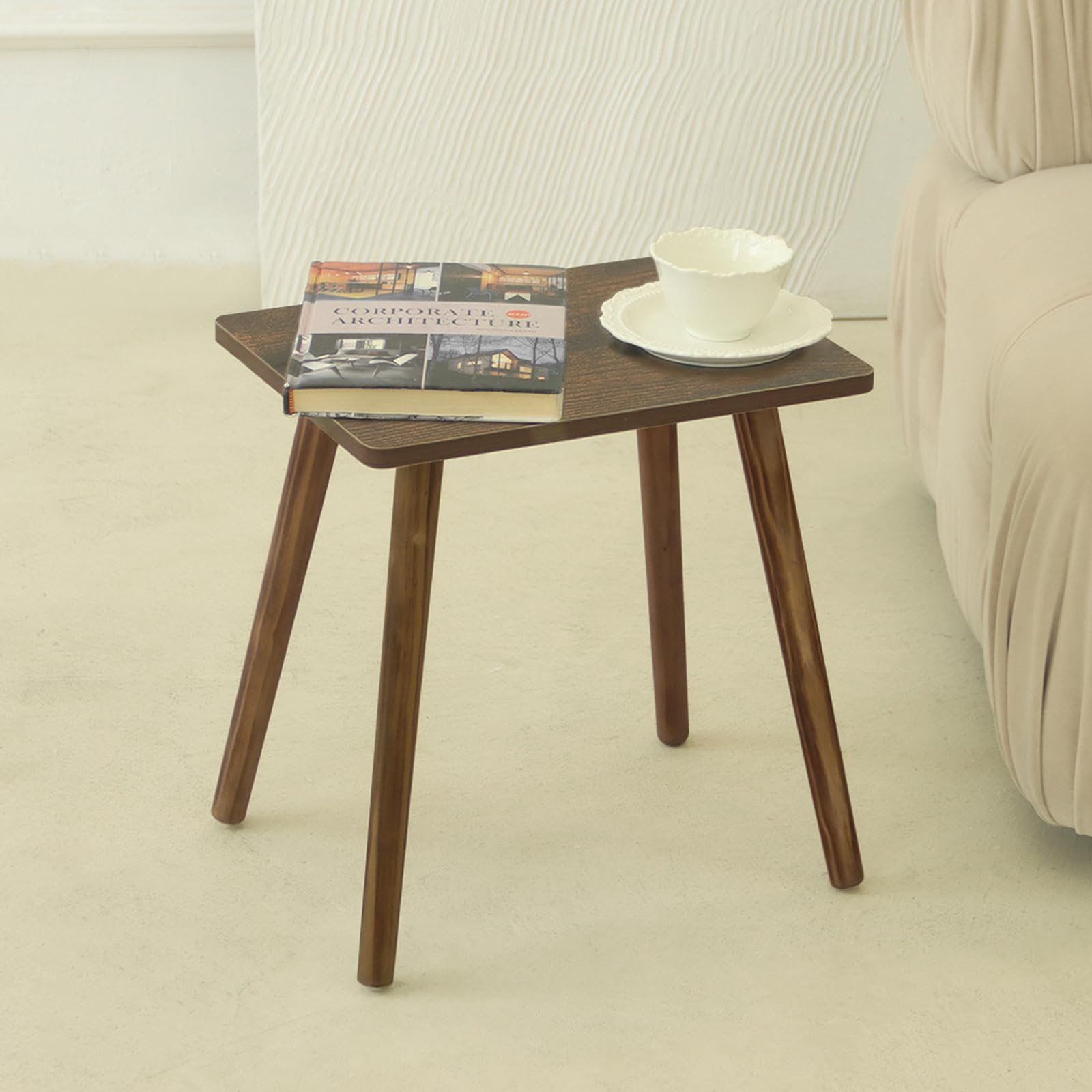 Photo 1 of AWASEN Side Table, Small Wood End Table Living Room, Mini Bed Side Table Modern Accent Nightstand with Solid Wood for Bedroom Office Small Spaces, Rustic Brown