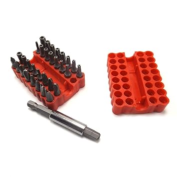 Generic 33PCS Security Tamper Proof Bit Set 33pc Torq Torx Hex Star Spanner Tri Wing Screwdriv Magnetic Holder precision screwdriver