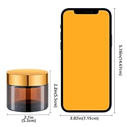 Lil Ray 2 Oz Glass Cream Jars with Gold Lid, Empty
