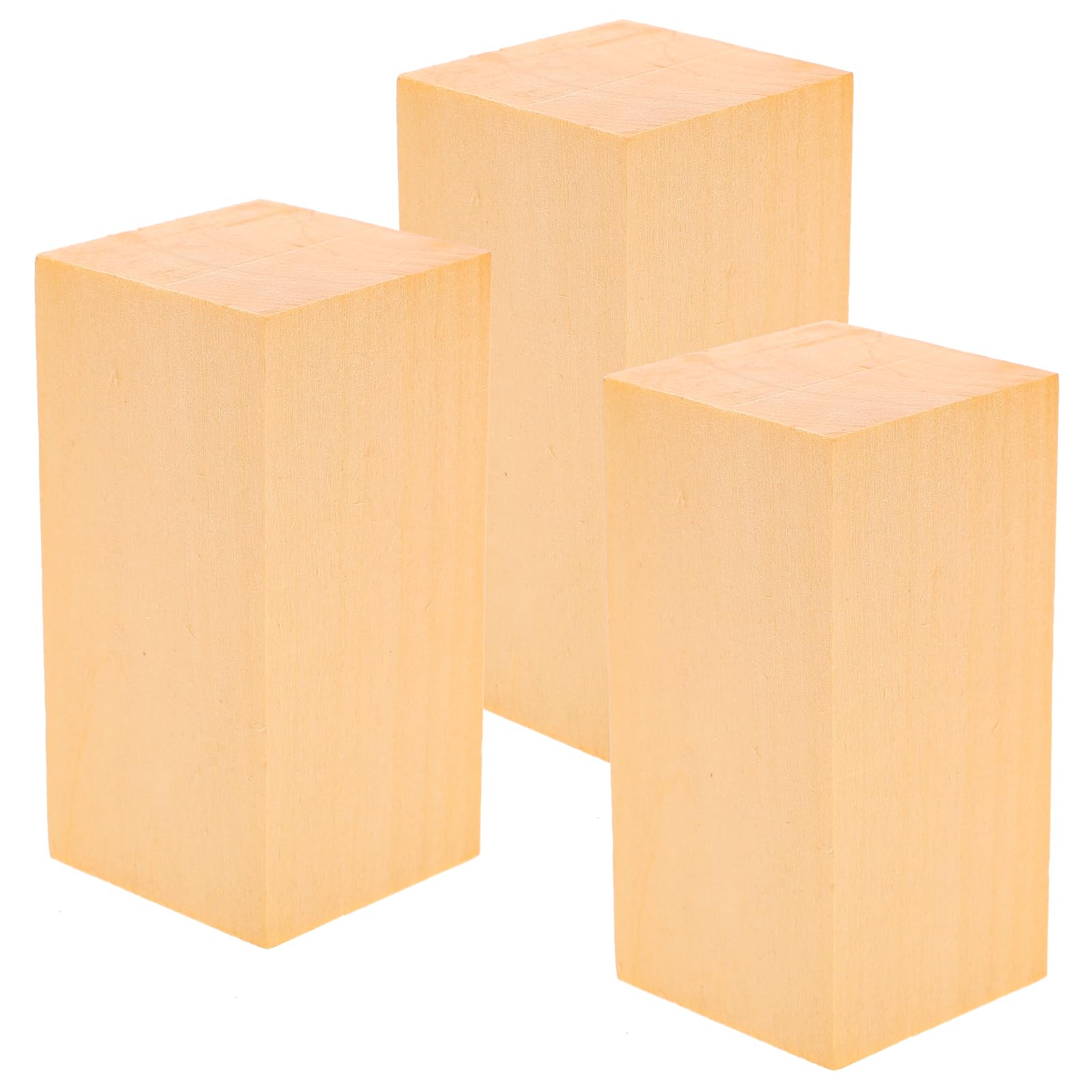 EXCEART Basswood Carving Block 3.9X1.97X1.97 Inch Square Wood Model Material for DIY Crafts Whittling Hand-Carved Art Projects