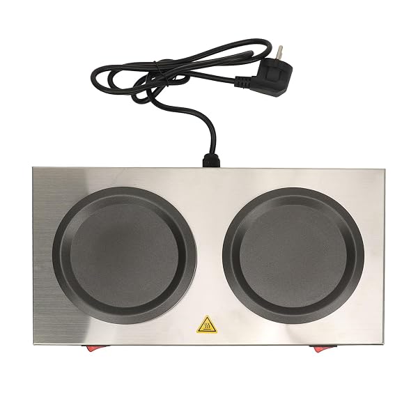 COMMERCIAL COFFEE WARMER DUAL DECANTER WARMER PLATE, STAINLESS STEEL PORTABLE WARMER FOR STANDARD GLASS DECANTER, SUITABLE FOR CAFE, BREAK ROOM, BUFFET, EVENT AND COMMERCIAL USE