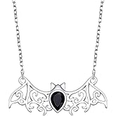 DAOCHONG S925 Sterling Silver Bat Bats Pendant Necklace for Women Jewelry Gothic Vampire