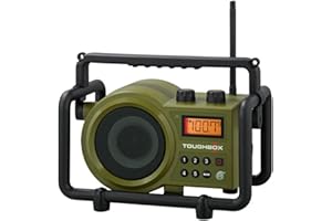Sangean TB-100 (Toughbox) AM/FM/AUX-in Ultra Rugged Digital Tuning Rechargeable Radio (Green)