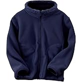 Boys' Fleece Jacket Full-zip Toddlers Kids Polar Coat Outwear(Navy Blue,5-6Years)
