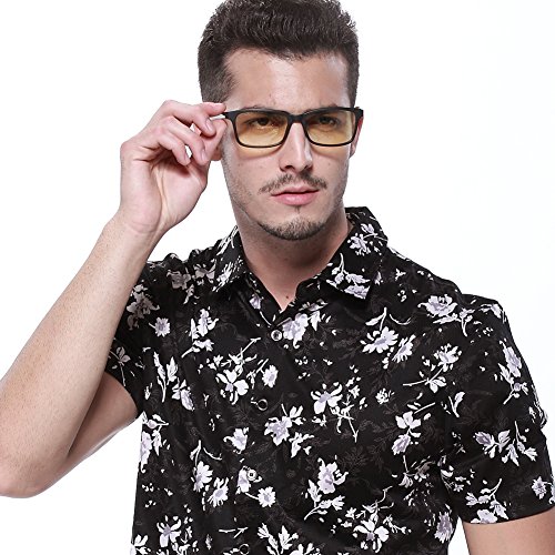 DUCO-New-Design-Video-Computer-Gaming-Glasses-with-Amber-Tint-Lens-TR90-Yellow-Arms-224