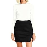 ATENTO Women's Side Slit High Waisted Mini Skirt Stretchy Fuzzy Bodycon Skort Skirts 2026 Y2K Club Skirts Going Out Outfits