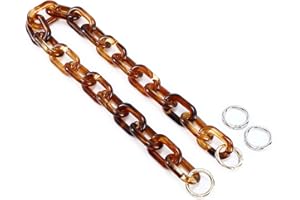 Yichain Chunky Acrylic Purse Strap Bag Chain Handle Replacement,Handbag Purse Making Accessory Decoration (Amber)