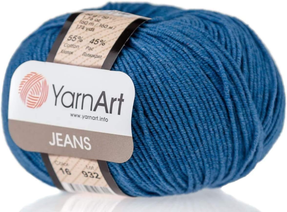 8 Skeins YarnArt Jeans 55 Cotton 45 Acrylic Yarn Blend