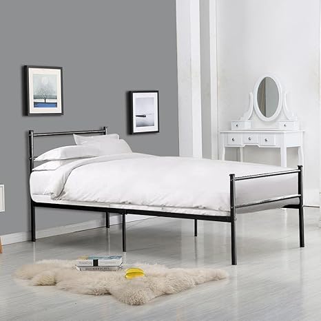Ansley Hosho Metal Single Bed Frame Utility Bed For Guest