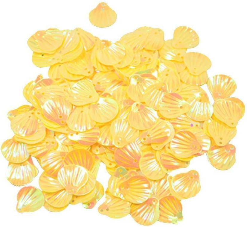 MOPOLIS 15mm Shell Loose Sequins Sewing Paillette DIY Jewelry Craft Garment Decoration | Colour - Yellow