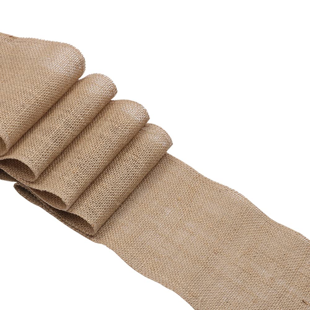 Photo 1 of 1 Piece Linen Burlap Rustic Wedding Table Runner, 6" x 94" for Home Christmas Banquet Decoration