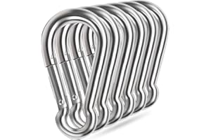 5 Inch 4 Inch Large Spring Snap Hooks, Ekunbuy Heavy Duty Rope Connector 304 Stainless Steel Hook Spring Clips Link Buckle 1/2 3/8 Clip for Hammock Swing Outdoor Travel