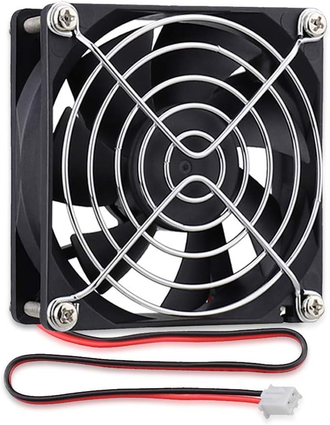 GDSTIME 24V 80mm Fan 80 x 25mm PC Case Fan 2PIN 2800 RPM 43.6 CFM 24V DC Brushless Computer Cooling Fans for Computer Xbox Game Console Router TV box