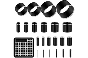 Lainballow 22Pcs Leather Circle Cutter Tool Set,Round Hole Punch Tools 1-15,20/25/30/35/40/45/50mm,High Carbon Steel Leather 