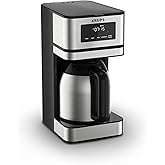 Krups Simply Brew Stainless Steel and Thermal Carafe Drip Coffee Maker 14 Cup Programmable, Customizable, Digital Display, In