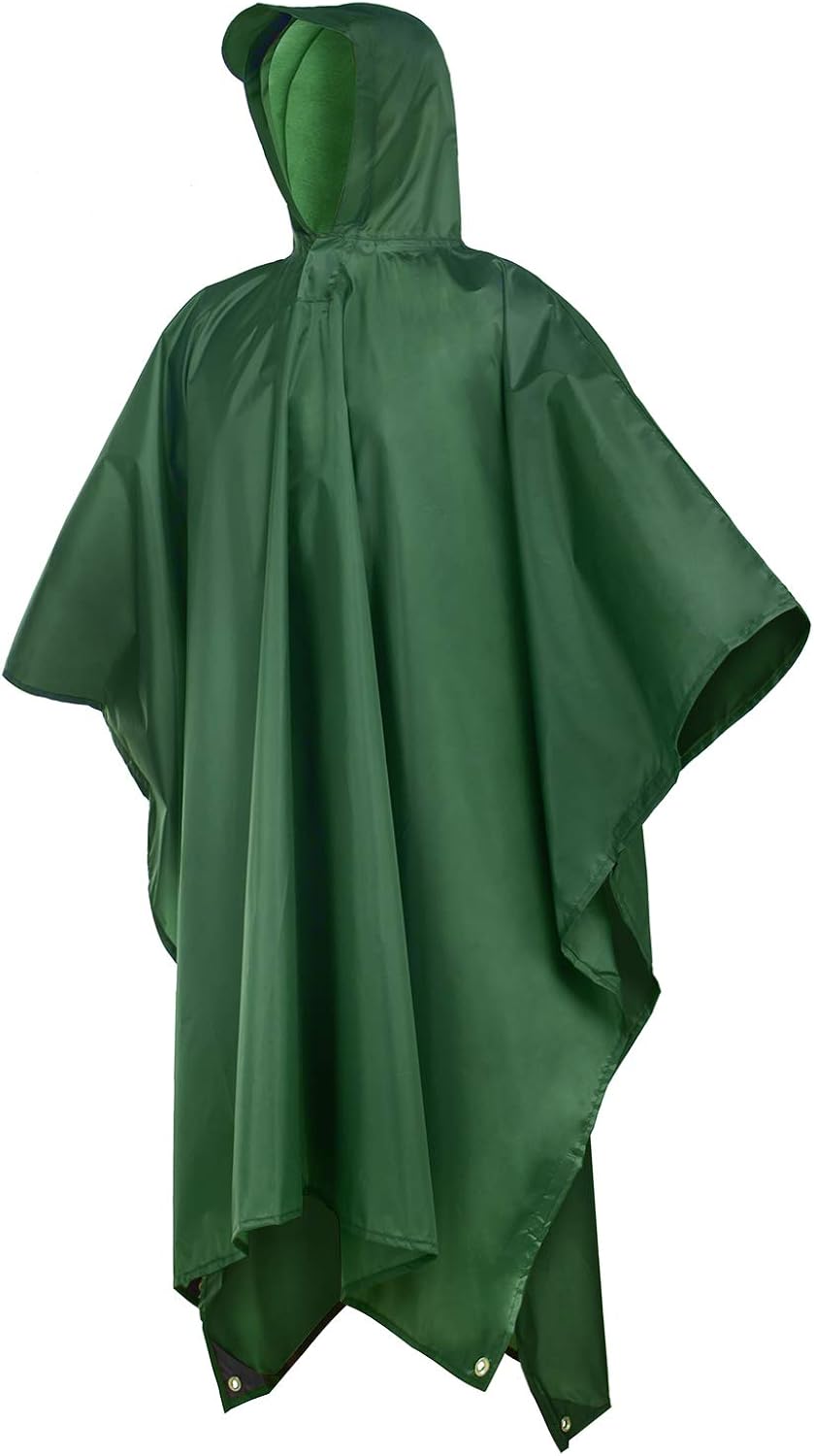 Rain Poncho,Rain Ponchos for Adults Men Women Hooded,Lightweight Reusable: Clothing