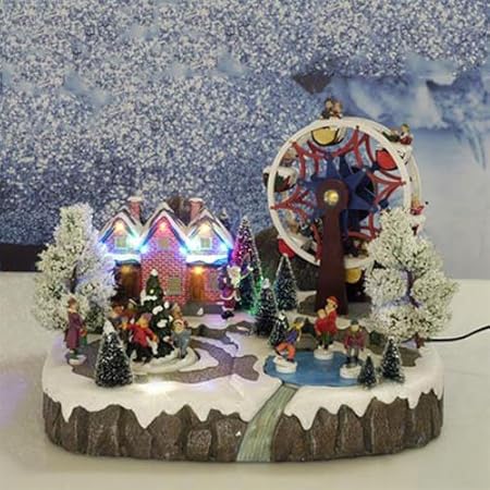 Addobbi Natalizi Negozi.Paesaggio Con Giostra Musica Luce E Movimento Elettrica Natale Addobbi Natalizi Negozi Gt 742867 Amazon It Casa E Cucina