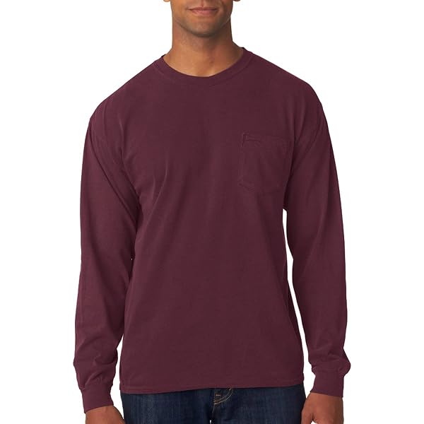 Gildan Men's Ultra Cotton Long Sleeve T-Shirt - Red, Large, 6.1 Oz 100% Cotton (G2400) - View #5