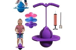 Balance Jumping Ball, Pogo Ball With Handle And Pump, Non-Slip Bounce Board For Kid And Adults, Indoor Outdoor Balance Traine